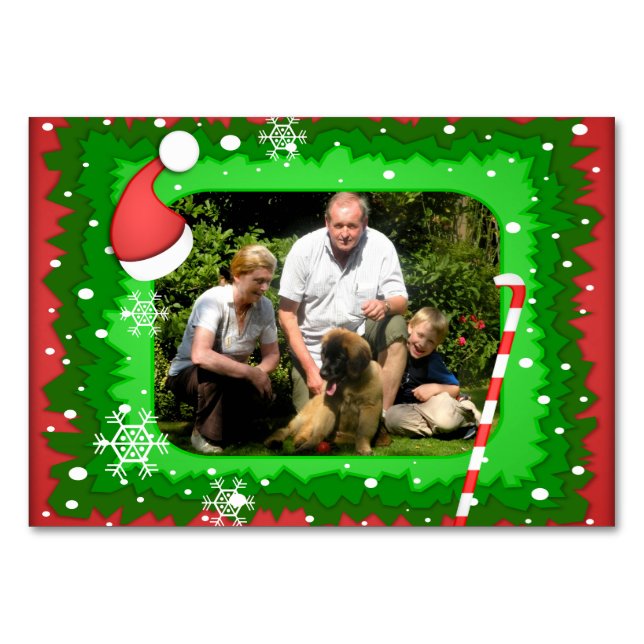 Ihr eigenes Foto in einem Weihnachtsrahmen! - Tischnummer (Vorderseite)