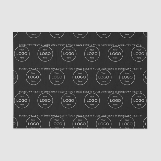 Ihr eigenes Logo hier ist schwarzes Tissue Paper Seidenpapier (Vorderseite)