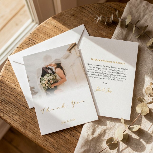 Ihr eigenes romantisches Foto, Gefälle, Hochzeit Dankeskarte (Your own romantic photo, gradient, wedding thank you card.)