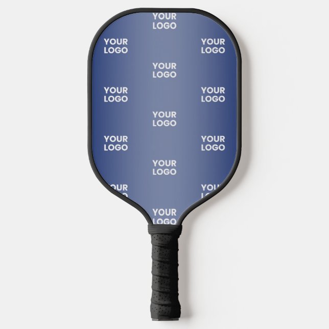 Ihr einfaches mehrfarbiges Logo | Blaue Strahlung Pickleball Schläger (Vorderseite)
