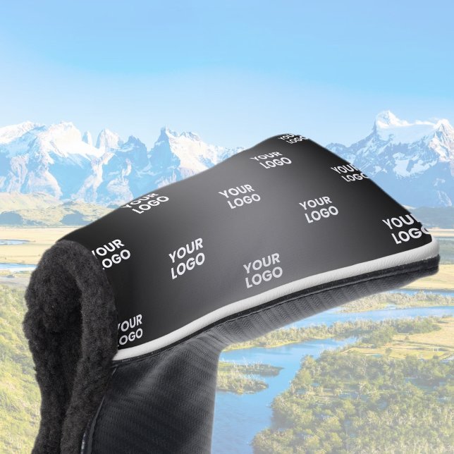 Ihr einfaches mehrfarbiges Logo | Schwarz & Grau G Golf Headcover (Von Creator hochgeladen)