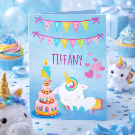 Ihr Einhorn Magical 4. Geburtstag Karte