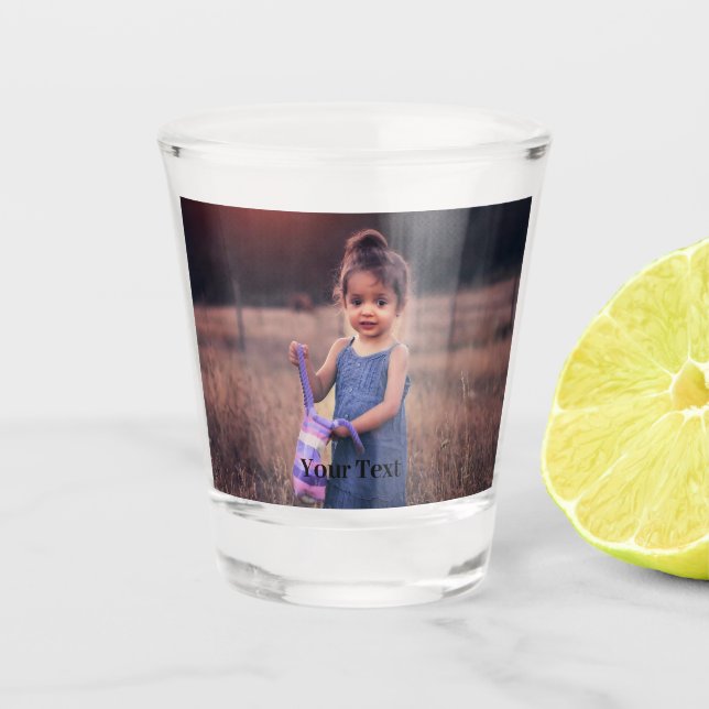 Ihr einzigartiges Foto und Text Schnapsglas (Vorderseite)