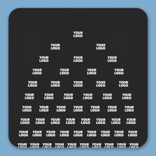 Ihr einzigartiges Logo-Bogenmuster Schwarz (edit Quadratischer Aufkleber