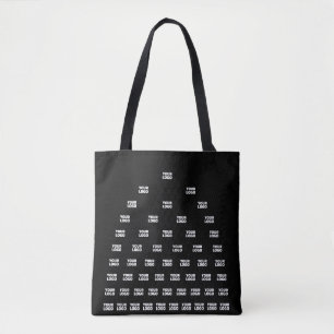 Ihr einzigartiges Logo-Bogenmuster Schwarz (edit Tasche