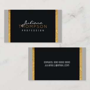 Ihr eleganter Luxus in Schwarz, Gold und Grau Visitenkarte