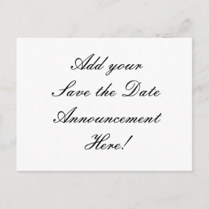 Ihr Entwurf hier! Save the Date Wedding Postkarte