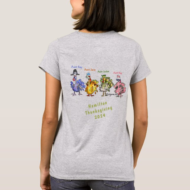 Ihr Erntedank Blau Ihrer Familie (1) Türkei T Shir T-Shirt (Rückseite)