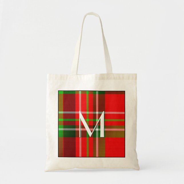 Ihr erstes - Weihnachts-Tartan-Muster Tragetasche (Vorne)