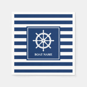 Ihr Fahrzeug Name Nautical Ships Wheel Helm gestre Serviette