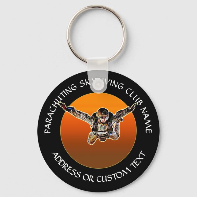 Ihr Fallschirmklub oder Ihr Skydiving Club Schlüsselanhänger (Vorderseite)
