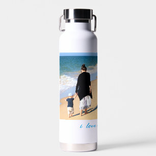 Ihr Familienfoto sammelt Wasserflasche mit Text Trinkflasche