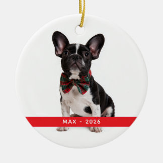 Ihr Familienhund Weihnachtsfoto Keramik Ornament