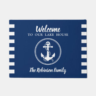 Ihr Familienname Lake House Anchor & Rope Fußmatte