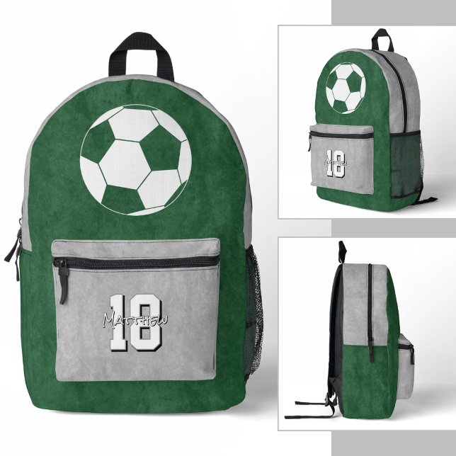 Ihr farbenfroher Fußballsportler Bedruckter Rucksack (Soccer backpack - 3 views)