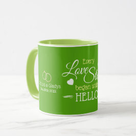 Ihr Farbthema / Hochzeitdatum / Paarname Tasse