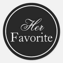 "Ihr Favorit" Hochzeitsaufkleber schwarz und weiß Runder Aufkleber