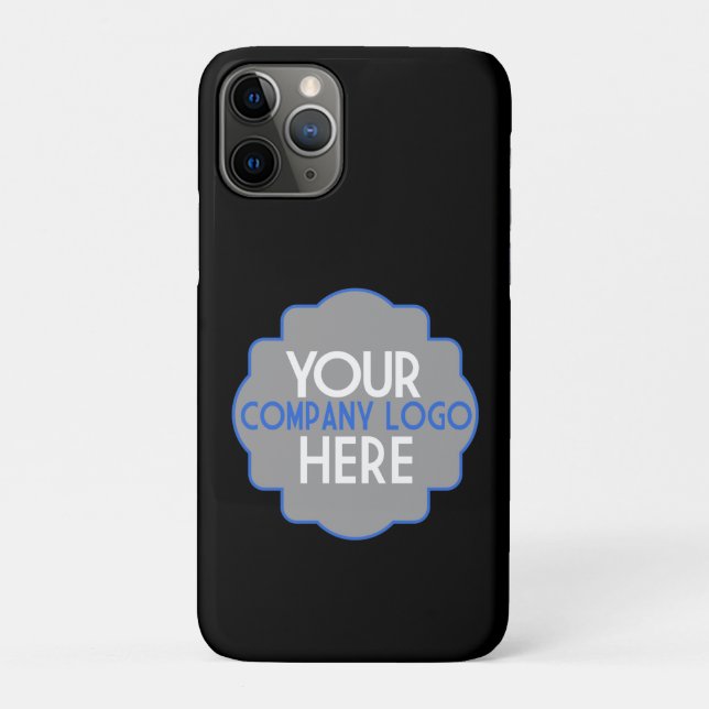 Ihr Firmenlogo auf schwarzen Vertikalen Case-Mate iPhone Hülle (Rückseite)