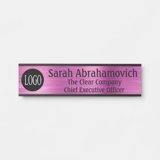 Ihr Firmenlogo Büro Tür Zeichen lange Name Türschild (Vorderseite )