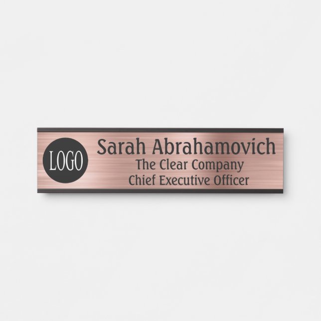 Ihr Firmenlogo Büro Tür Zeichen lange Name Türschild (Vorderseite )