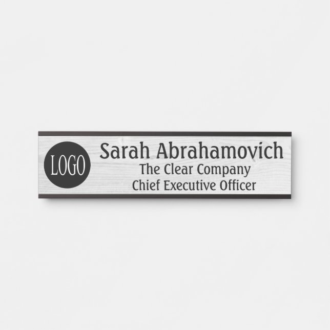 Ihr Firmenlogo Büro Tür Zeichen lange Name Türschild (Vorderseite )