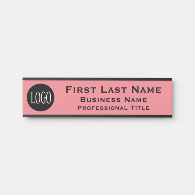 Ihr Firmenlogo Bürotür signieren rosa Farbe Türschild (Vorderseite )
