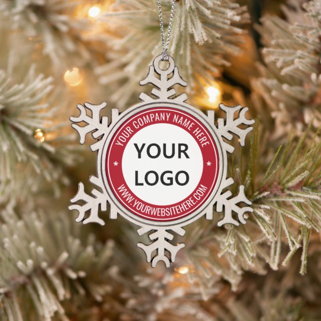 Ihr Firmenlogo Eigener Text Weihnachtsdekoration Schneeflocken Zinn-Ornament (Baum)