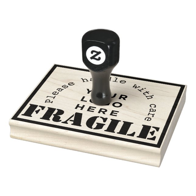 Ihr Firmenlogo Fragile Briefmarke für den Versand  Gummistempel (Stempel)