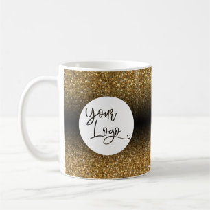 Ihr Firmenlogo, Gold und schwarzes Ombre Kaffeetasse
