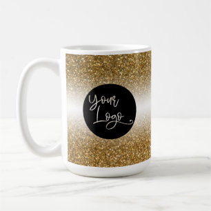Ihr Firmenlogo, Gold und Weiß Ombre Kaffeetasse