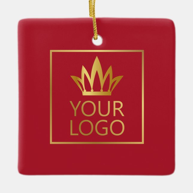 Ihr Firmenlogo - Happy Holidays Keramikornament (Vorderseite)