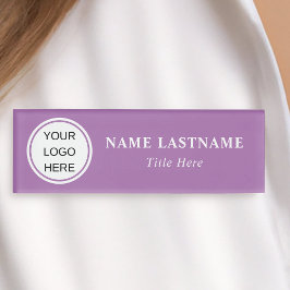 Ihr Firmenlogo hier für Lila Unternehmen Namenschild
