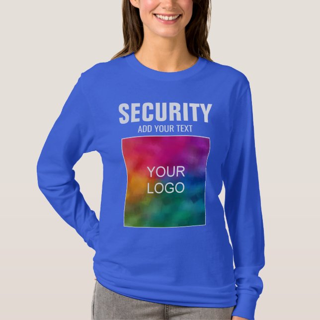 Ihr Firmenlogo hier Sicherheit Womens Royal Blue T-Shirt (Vorderseite)