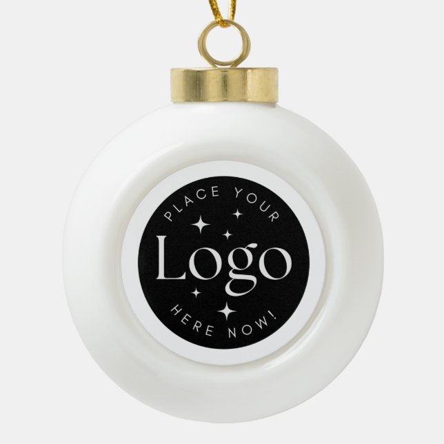 Ihr Firmenlogo hier Werbefirma Keramik Kugel-Ornament (Vorderseite)