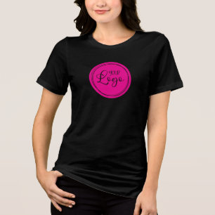 Ihr Firmenlogo im Hot-Pink-Kreis Tri-Blend Shirt