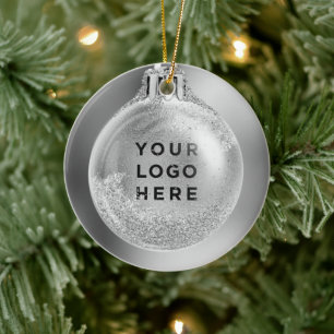 Ihr Firmenlogo in Weihnachtsbaumkugel Maßgeschne Keramik Ornament