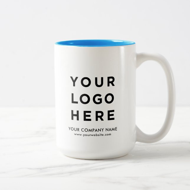 Ihr Firmenlogo Light Blue Large Zweifarbige Tasse (Rechts)