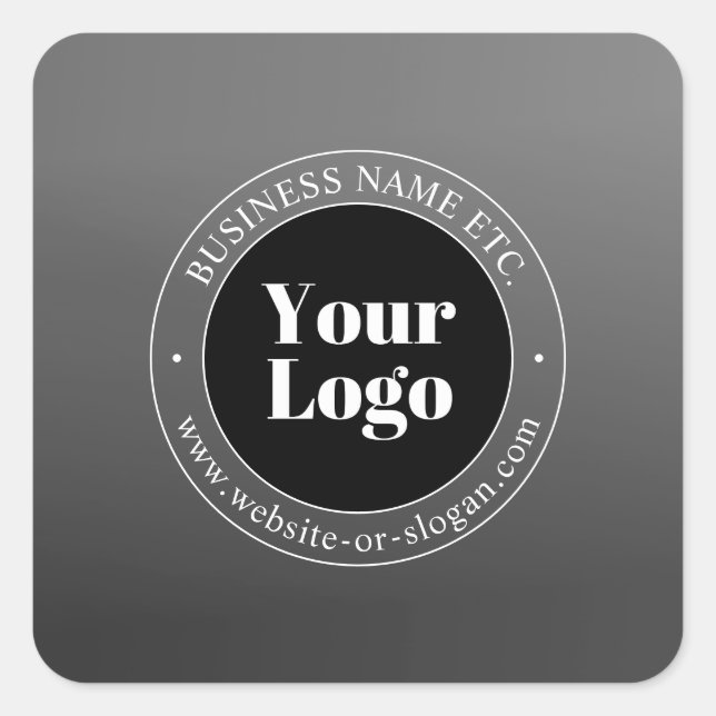 Ihr Firmenlogo oder Ihr Design und Ihr bearbeitete Quadratischer Aufkleber (Vorderseite)
