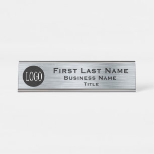 Ihr Firmenlogo Office-Schreibtisch Signieren Silve Schreibtischnamensplakette
