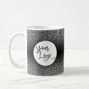 Ihr Firmenlogo, Silber und Schwarz Kaffeetasse