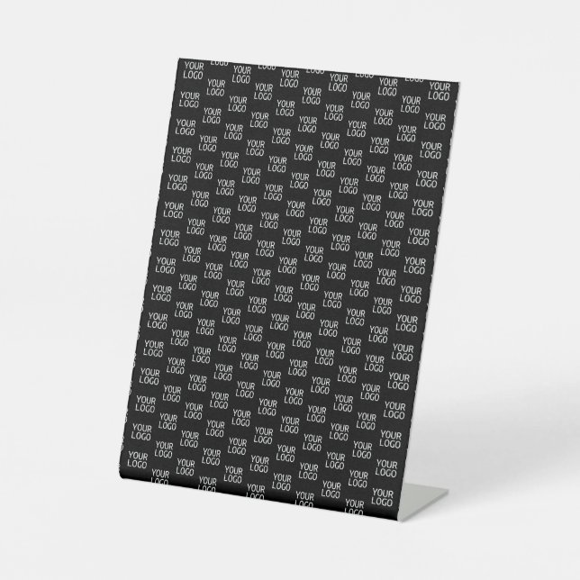 Ihr Firmenlogo | Stilvolles Halbschrittmuster Sockelschild (Vorderseite)