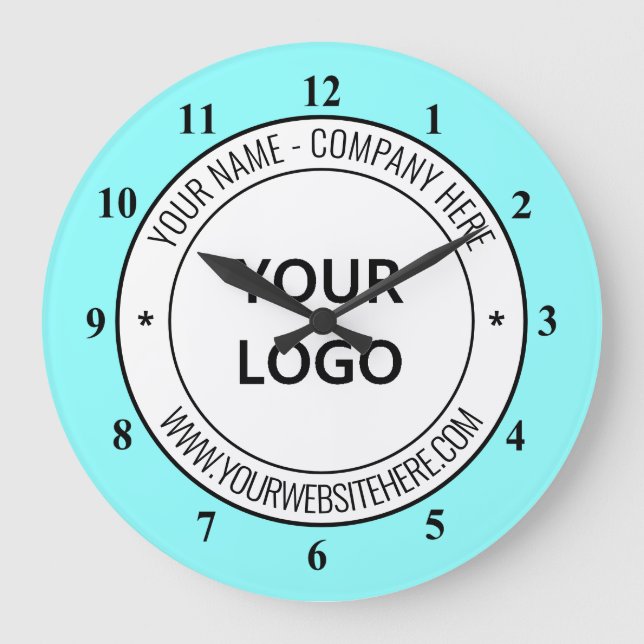 Ihr Firmenlogo Text-Werbezeituhr Große Wanduhr (Vorderseite)