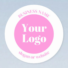 Ihr Firmenlogo und bearbeitete Textvorlage | Pink Aufkleber