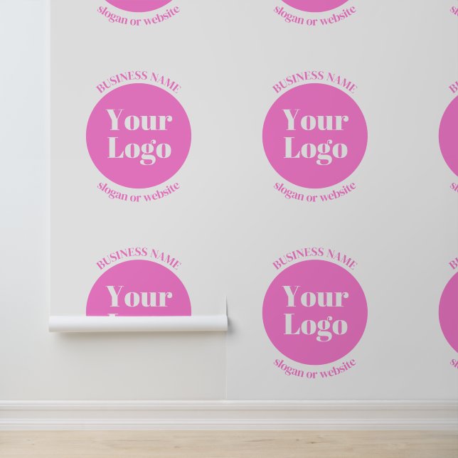 Ihr Firmenlogo und bearbeitete Textvorlage | Pink Tapete (Anwendung)