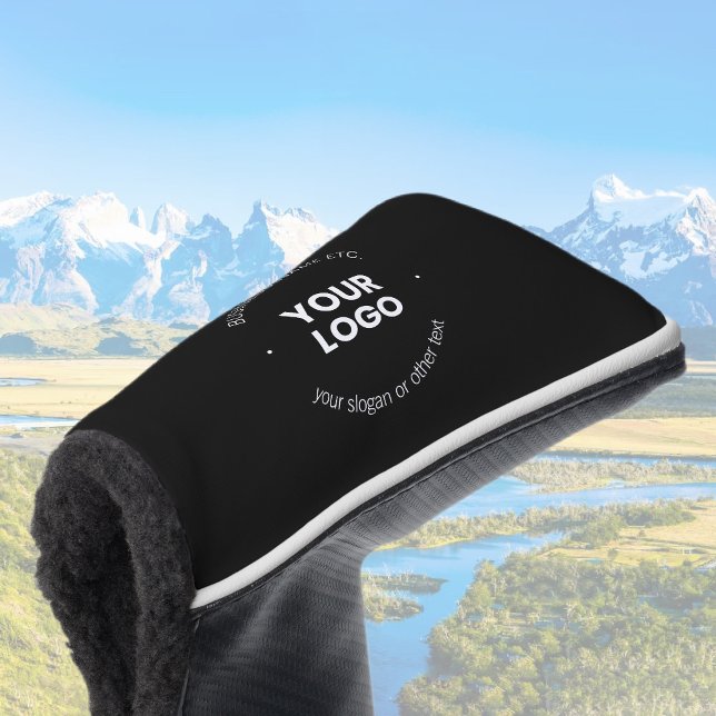 Ihr Firmenlogo und bearbeiteter Text | Schwarz/Wei Golf Headcover (Von Creator hochgeladen)