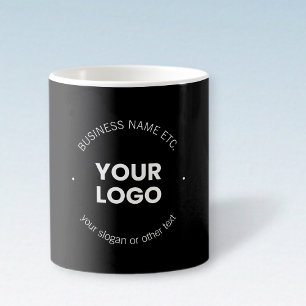 Ihr Firmenlogo und bearbeiteter Text Schwarz/Wei Kaffeetasse