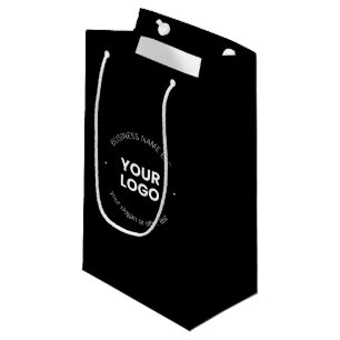 Ihr Firmenlogo und bearbeiteter Text   Schwarz/Wei Kleine Geschenktüte