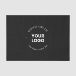 Ihr Firmenlogo und bearbeiteter Text | Schwarz/Wei Seidenpapier