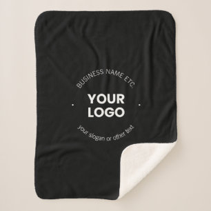 Ihr Firmenlogo und bearbeiteter Text   Schwarz/Wei Sherpadecke