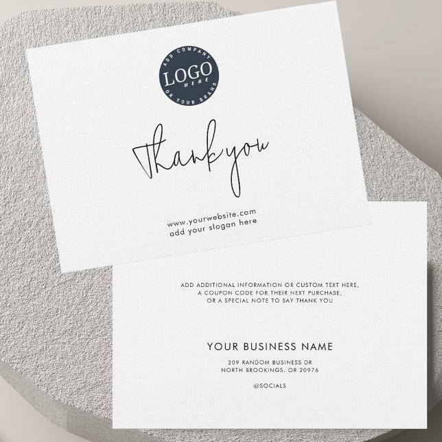 Ihr Firmenlogo und Firmenwebsite - Benutzerdefinie Dankeskarte (Your Business Logo and Company Website Custom Thank You Card)